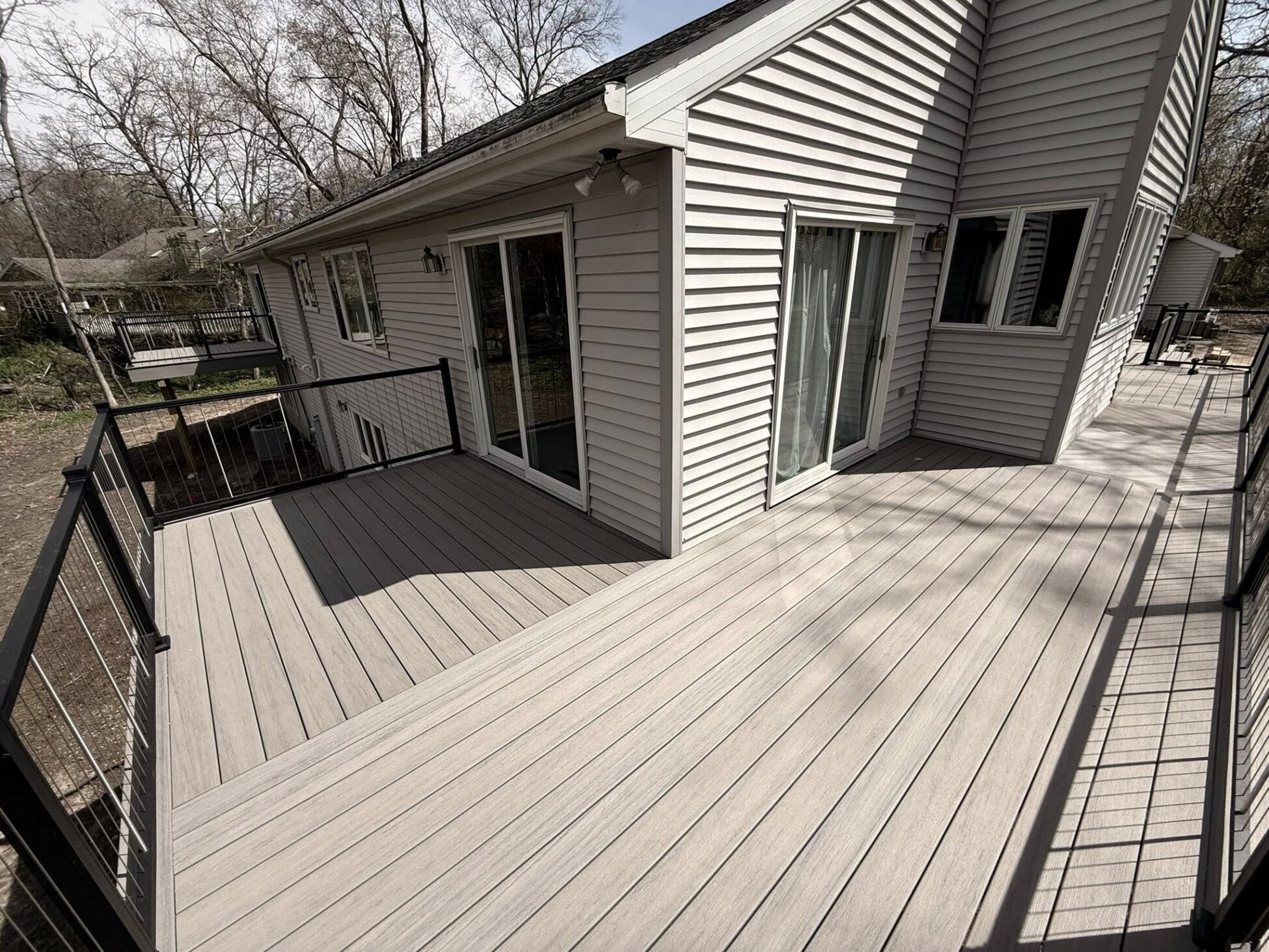 Lake Mills Deck Installation 4 custom deck built for Lake Mills home